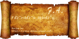 Fördős Abbás névjegykártya